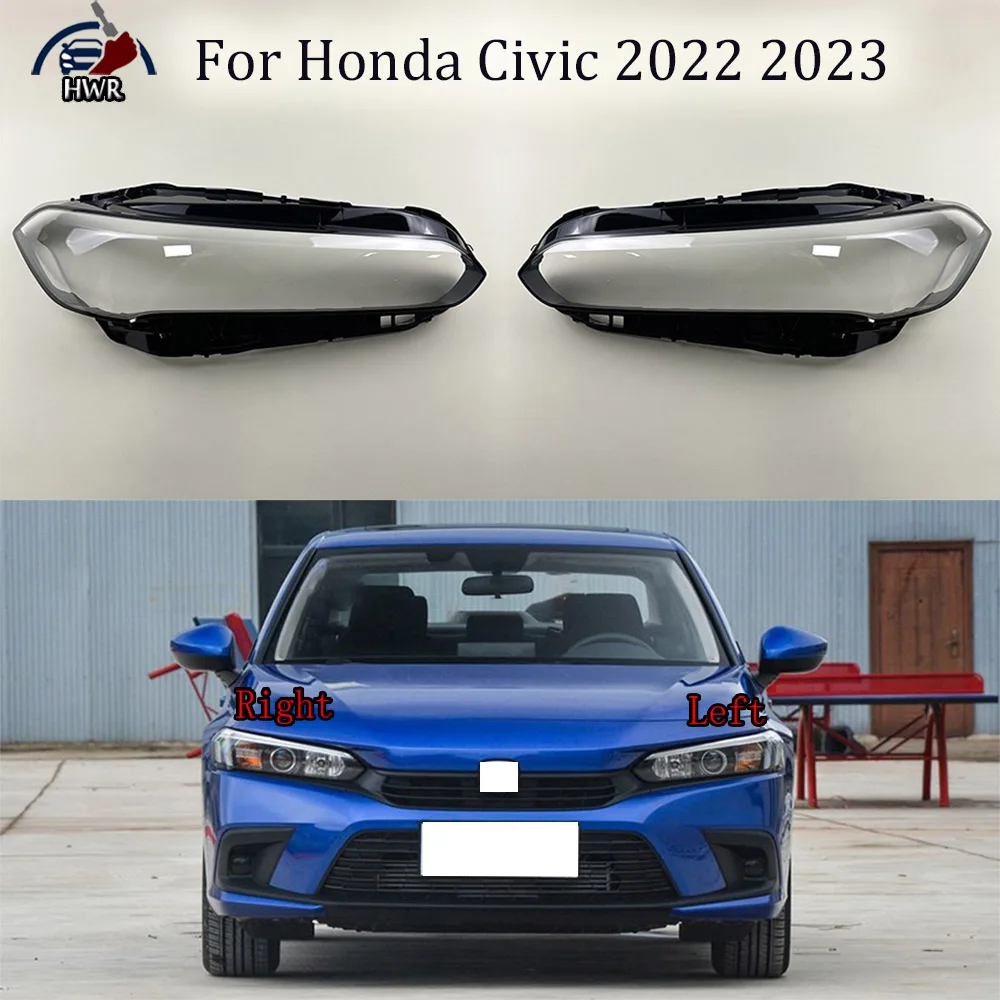 

For Honda Civic 2022 2023 Front Headlight Cover Transparent Lampshade Lamp Lens Headlamp Shell Plexiglass Auto Replacement Parts