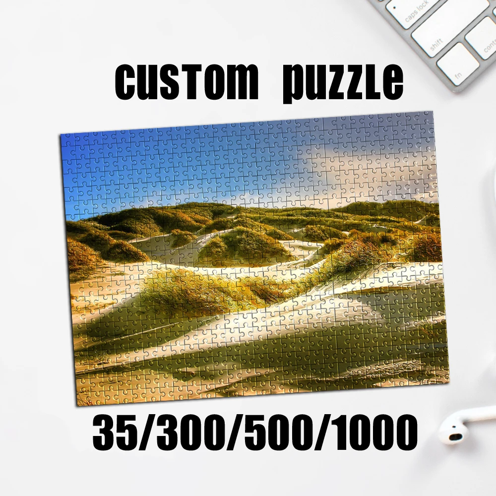 Personalized Custom Photo Puzzle Customize Seaside Dune Vegetation Landscape Theme Puzzle Handmade Gifts