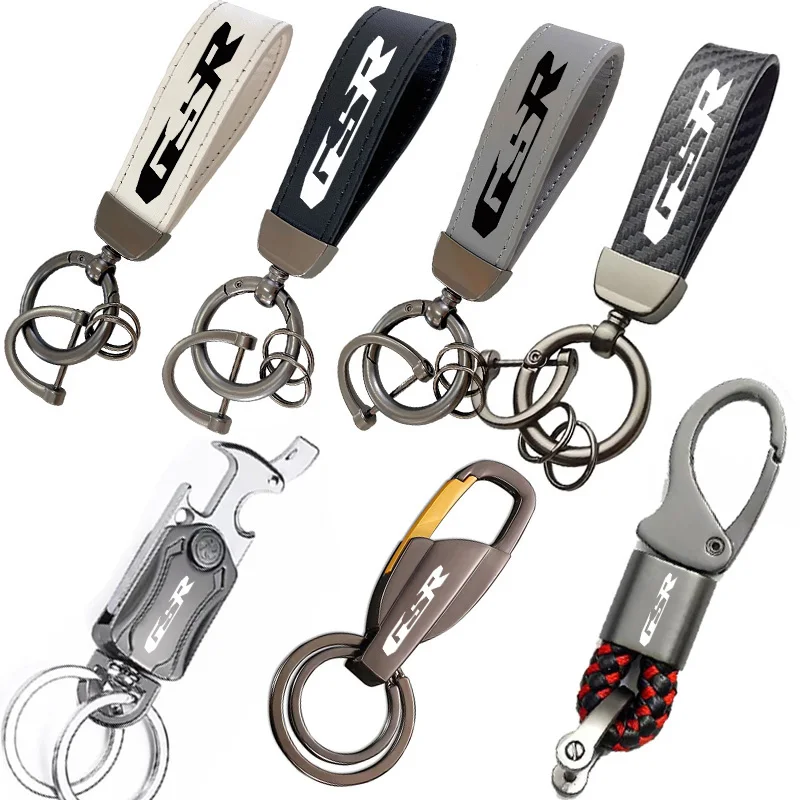 

For SUZUKI GSR400 GSR600 GSR750 GSR 400 600 750 GSX-S 750 1000 Metal Leather keychains Motorcycle Accessories