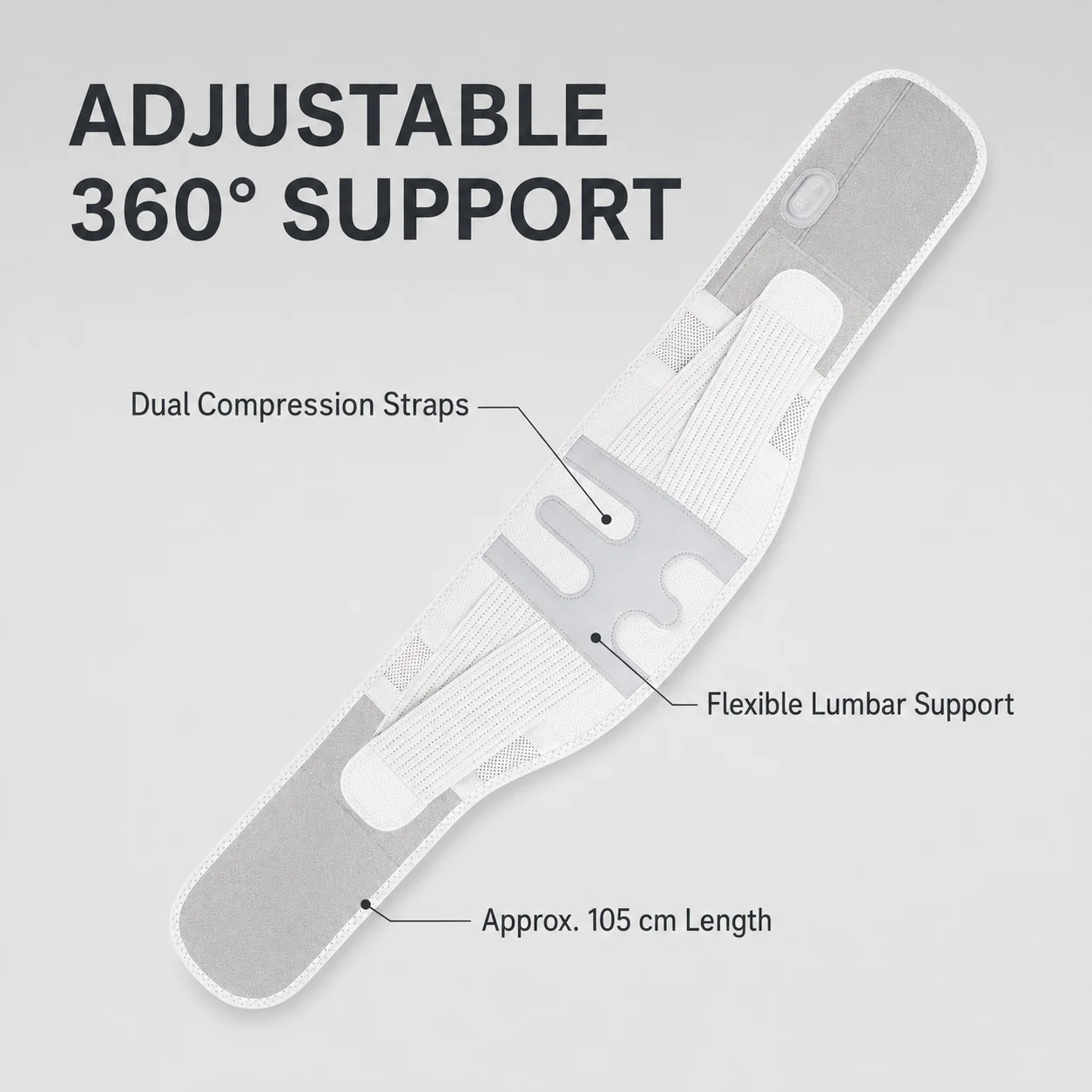 Electric Heated Lumbar Support Belt with Vibration Massage, 3-Level Temperature Adjustable Lower Back Brace, Rechargeable Waist