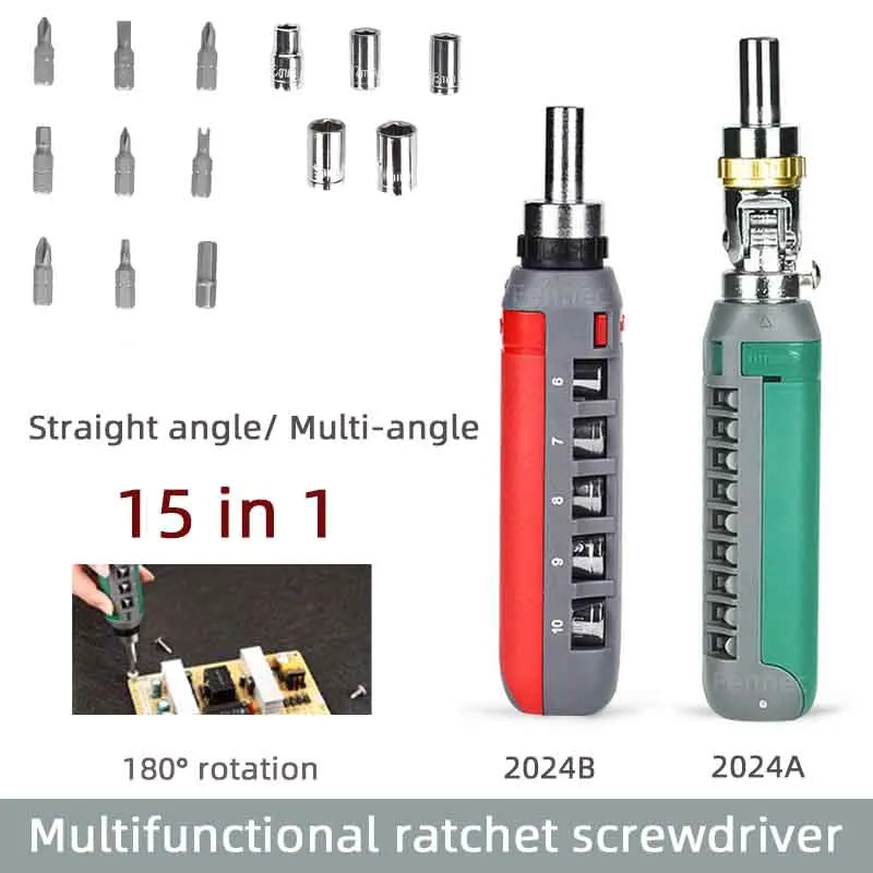 

14 in 1 Multifunction Ratchet Screwdriver Kit Auto Repair Tool Multi Head Tips Kit Multi Angle Ratchet Screwdriver Hand Tools