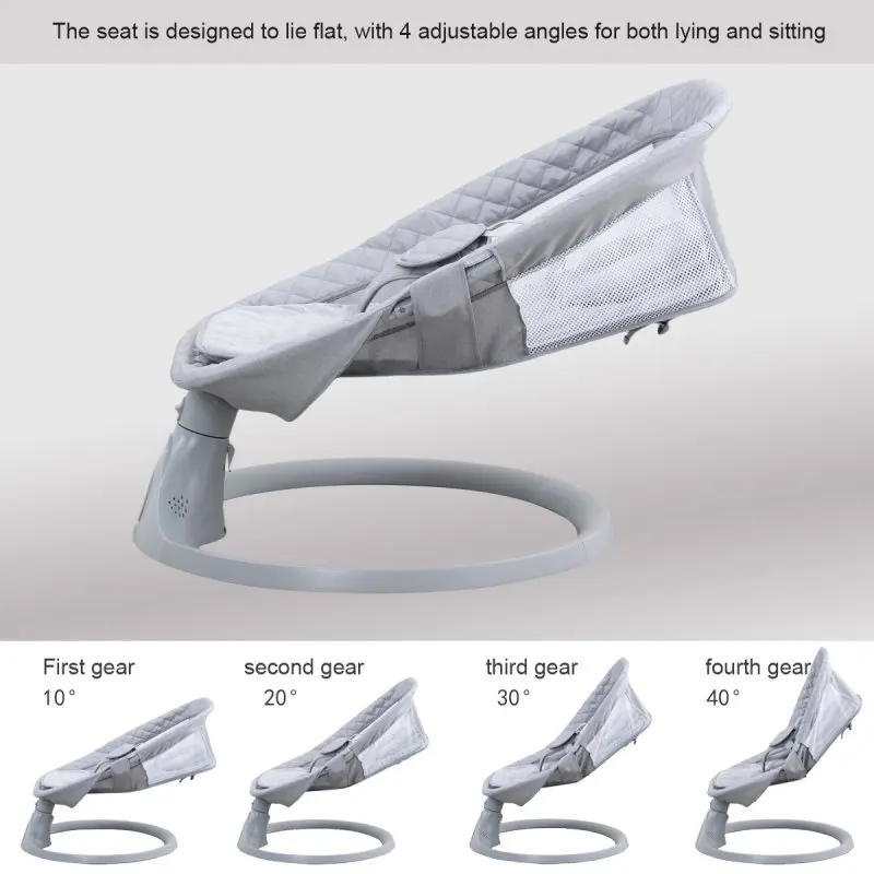 مهد هزاز أوتوماتيكي للأطفال كهربائي لتهدئة الطفل أثناء النوم، ويمكن الجلوس أو الاستلقاء. كرسي مهدئ لحديثي الولادة، سرير أطفال. #4