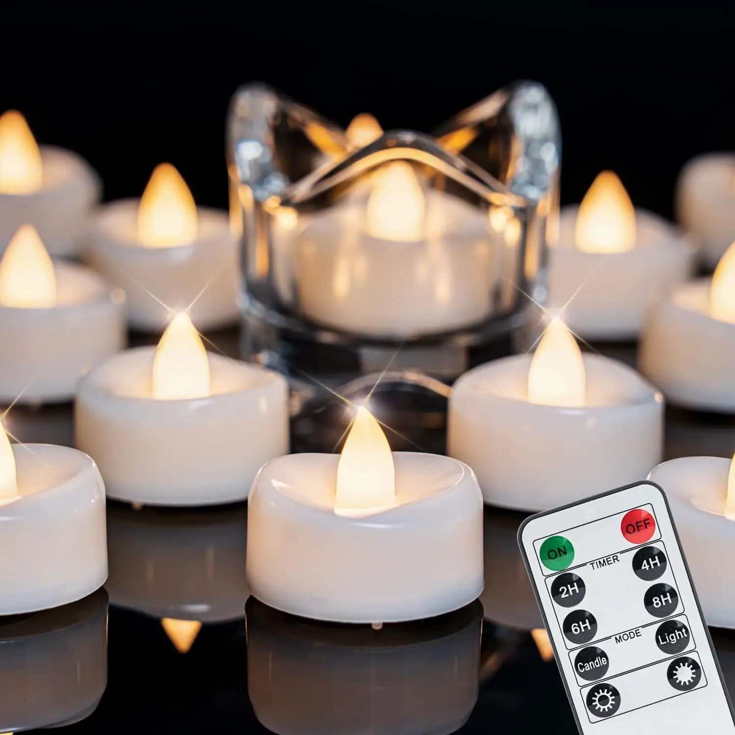 

Flameless LED Tea Lights with Remote Timer, 400+ Hours Battery, Safe Candles for Home Decor