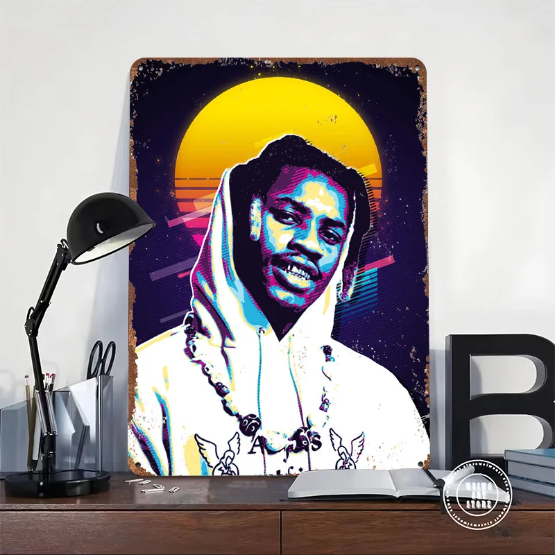 Denzel Curry Tin Poster Customized Wall Art Retro Vintage Metal Signs for Fans Room Desk Decor Decoration Garage Decorations
