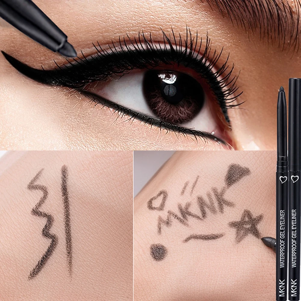 Gładki eyeliner w żelu 6 kolorów Niebieski Czarny Brązowy Wodoodporny eyeliner Leżący jedwabnik Łatwy w noszeniu Trwały eyeliner do makijażu