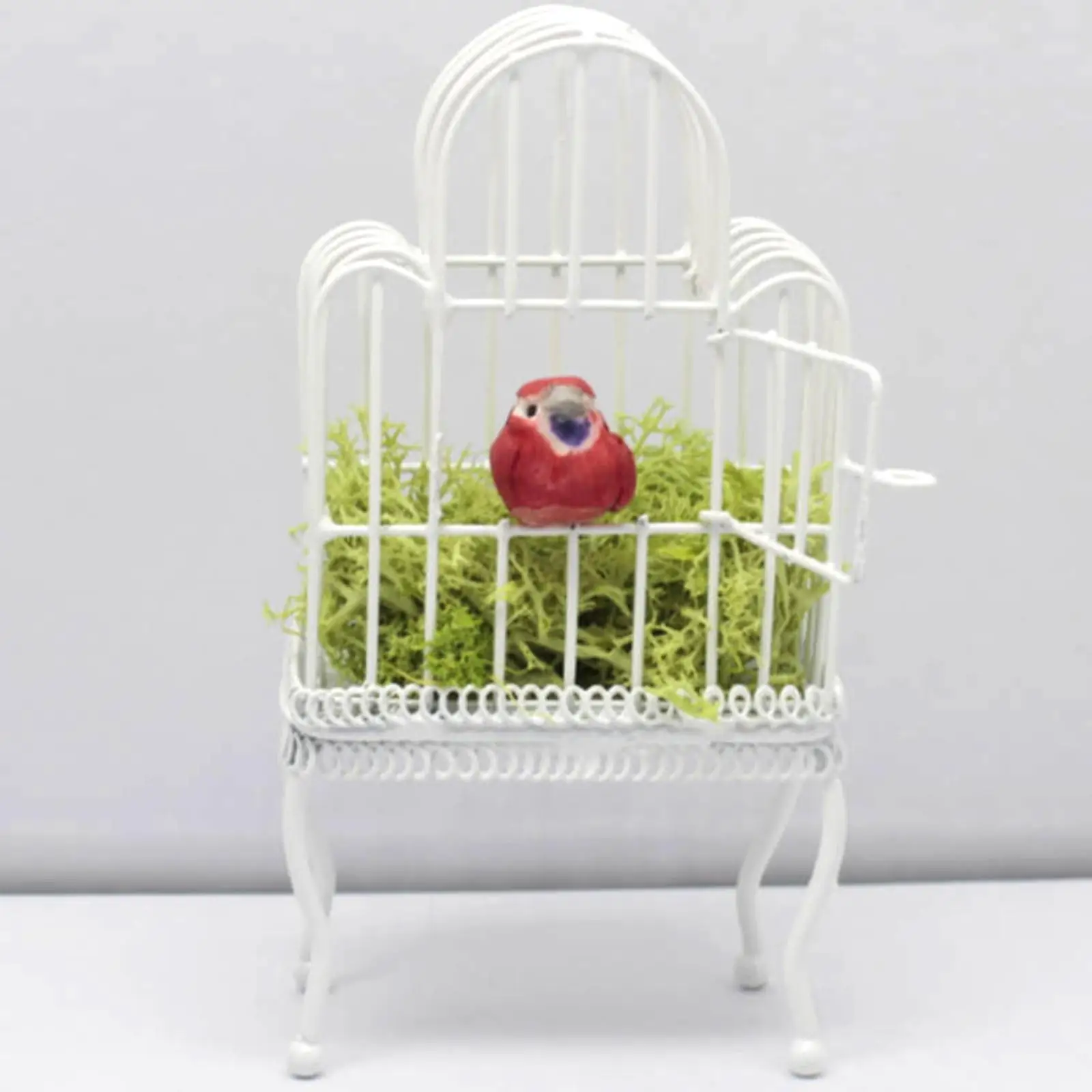 مقياس 1:12 بيت الدمى بيت الطيور إكسسوارات الدمية مشهد الحياة بيت الطيور الصغير الأبيض