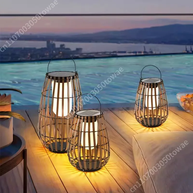 Solar Floor Lamp Outdoor Waterproof Hand Lamp Garden Lamp Balcony Atmosphere Light Lawn Light
