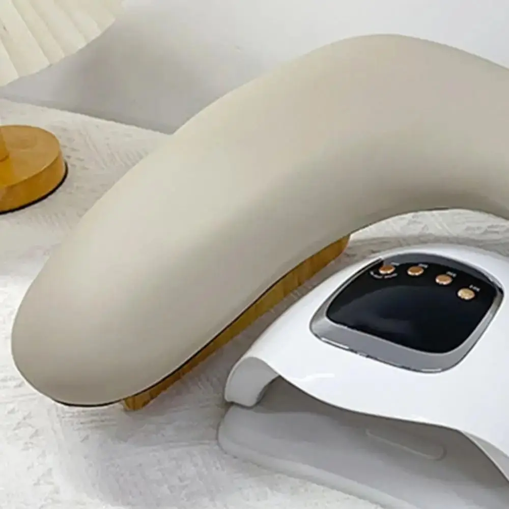 U-shaped Nail Arm Rest Cushion Space-saving Wooden Base Manicure Hand Pillow Tilt Design Soft Foldable Nail Pillow
