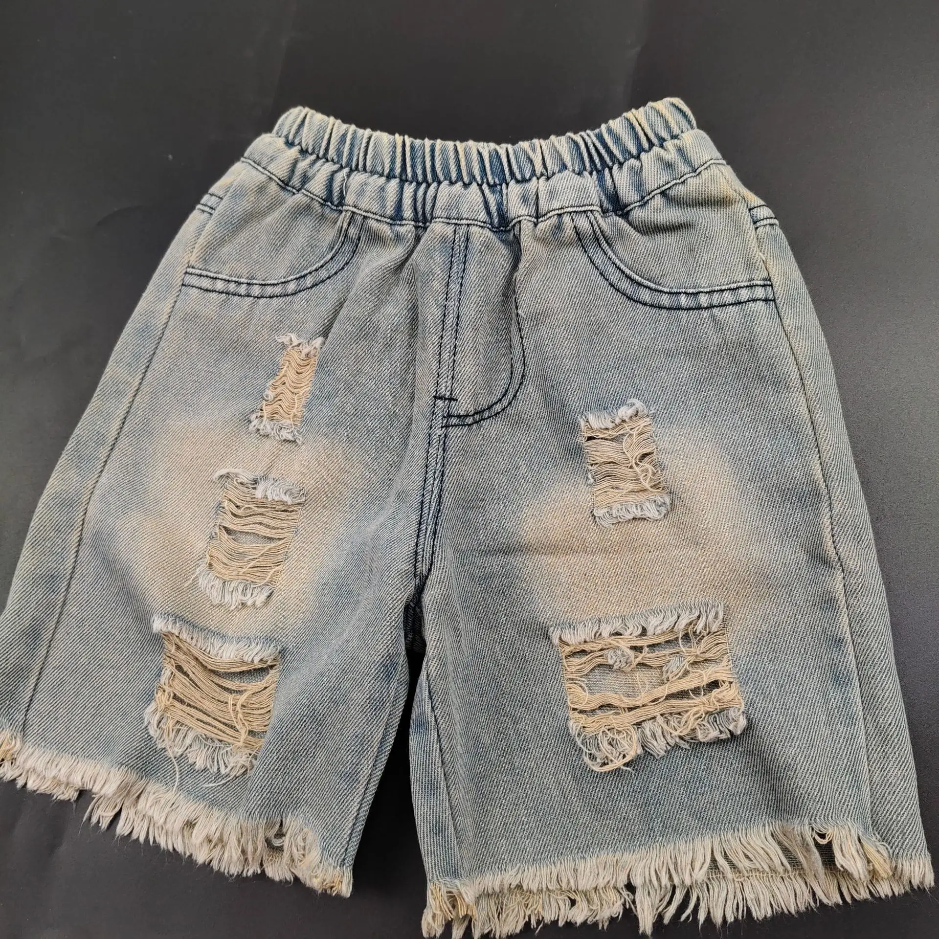 Kids Boys Beach Shorts Jeans Children Ripped Hole Pants Denim Clothing Toddler Baby Boy Casual Trousers 2-8 Years