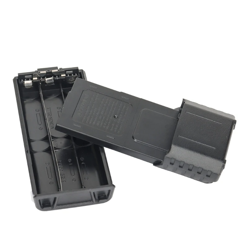 Walkie-Talkie Battery Case 6xAA Shell Universal Fit for UV-5R DM-5R-Plus TH-UVF9D TH-F8D Two Way Radio Accessories Black