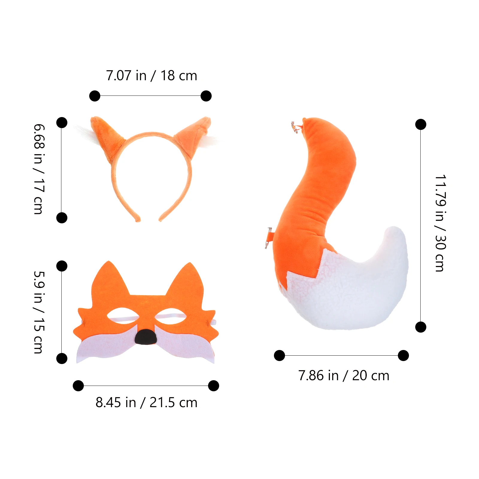 Fox Mask Animal Clothing Set kids Cosplay Costumes Tail Ear Clip plush Faux Fur Fox Mask stage perform masquerade party Supplies