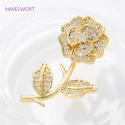 Fashion 18K Gold Plated Brass Rose/Bear/Square Charms Pendants For Necklace Making Findings DIY Jewelry Materials Wholesale