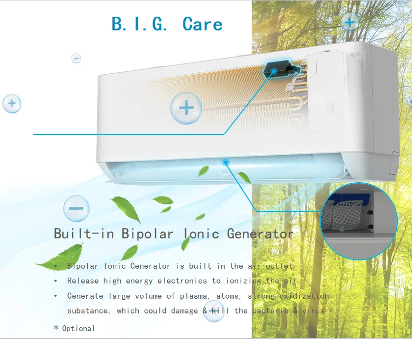 Aire Acondicionado Split de Pared con Inversor T1 de 9000 BTU, R410A, 220V~50HZ, Unidad de Refrigeración para Uso Doméstico o de Oficina - Fuente de Alimentación de Refrigerante Usado