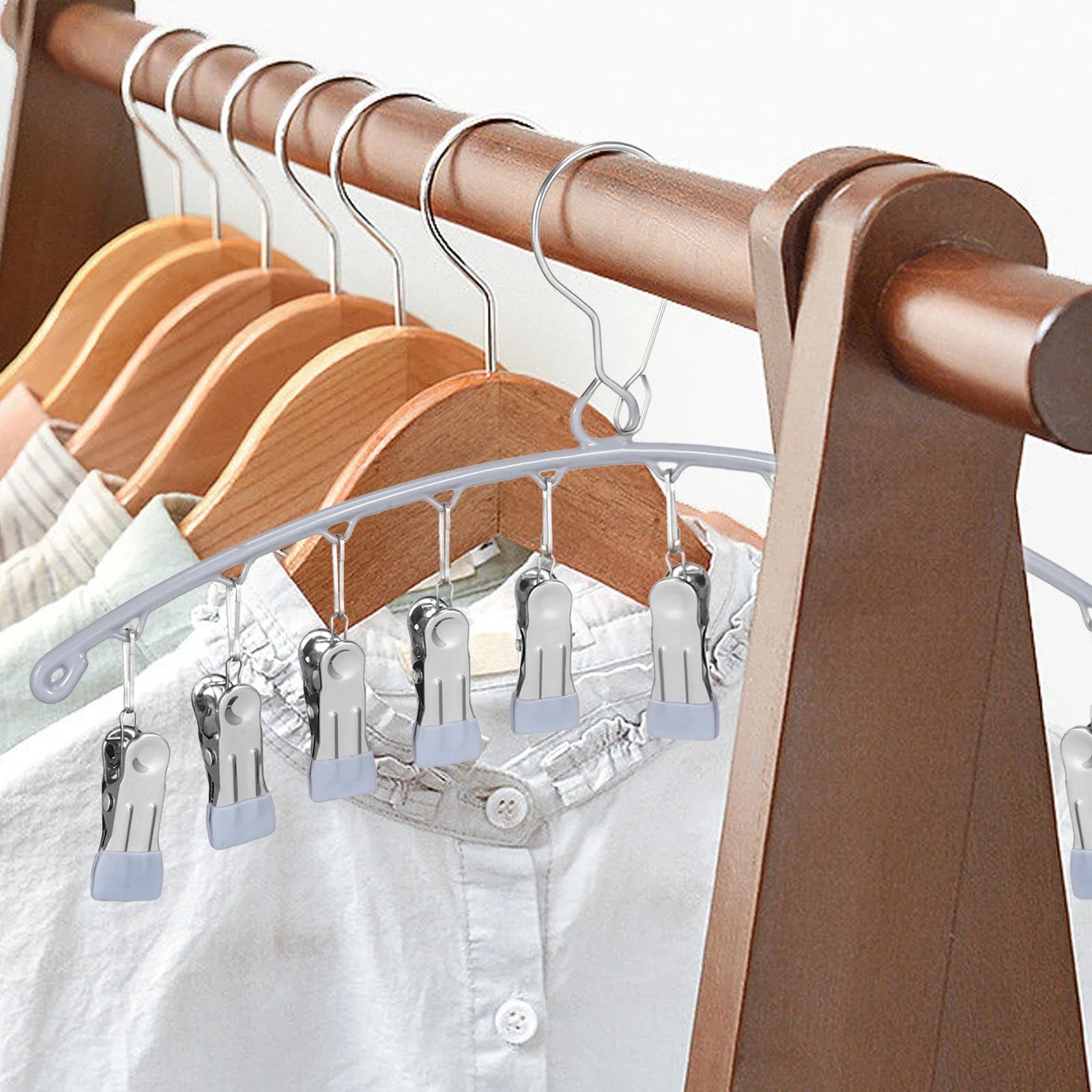 

2pcs Drying Hanger Clips Space-Saving Hat Organizer Underwear Sock Drying Rack Hat Socks Hanger Organizer Rack Laundry