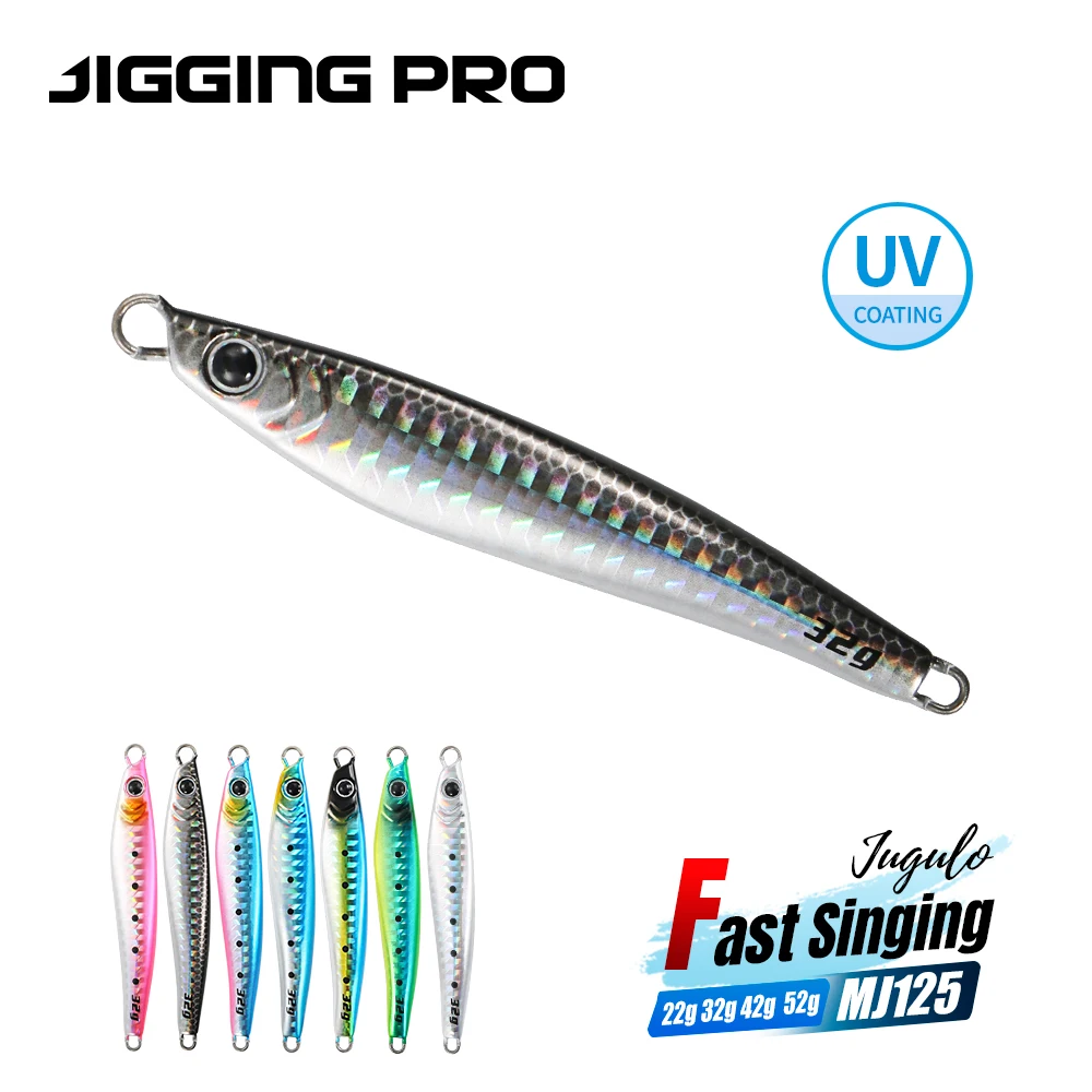 JIGGING PRO 22g 32g 42g 52g JUGULO Fast Sinking Jigs Long Casting Metal Jig Shore Jigging Lure Saltwater Fishing Bait