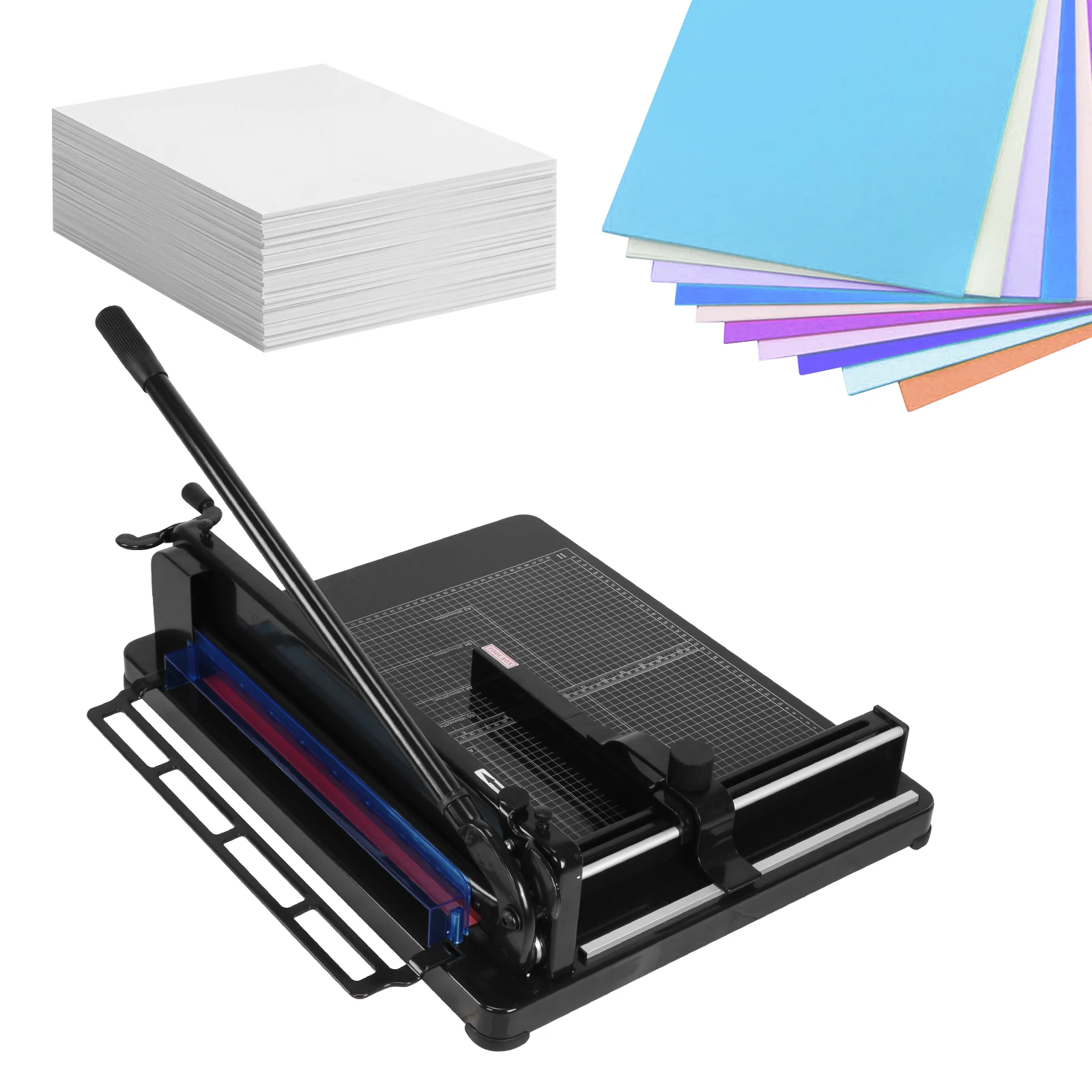 

17inch Stack Paper Trimmer with Double Safety Protection Guillotine Trimmer 400 Sheets Capacity for Classroom Crafting Cardstock
