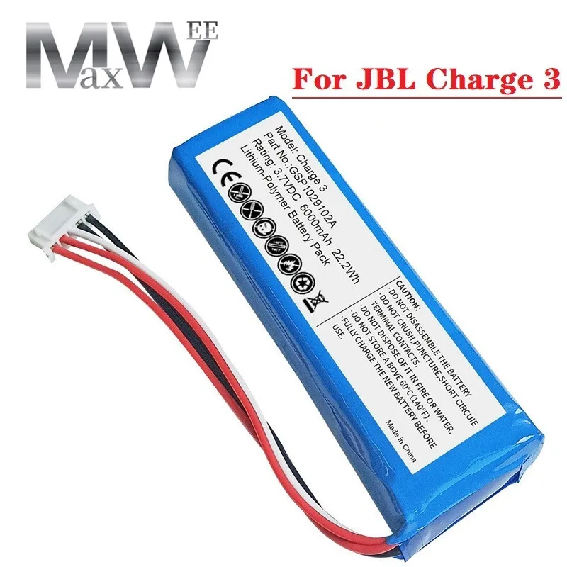 3.7V 6000mAh LiPo Battery Pack for JBL Charge 3 Teardown tool GSP1029102A Battery