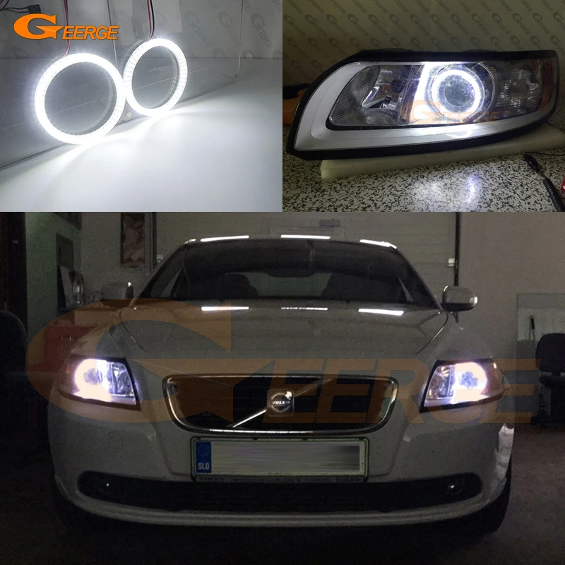 For Volvo S40 II V50 2004 2005 2006 2007 2008 2009 2010 2011 2012 Ultra Bright Day Light SMD LED Angel Eyes Kit Halo Rings