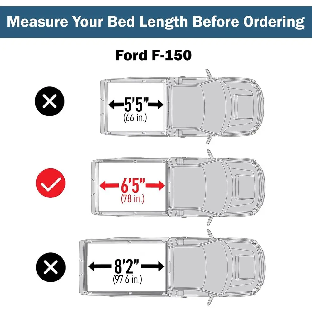 غطاء تونيو لسرير الشاحنة ثلاثي الطي متوافق مع 2015-2026 فورد F-150 |   سرير 6.5 بوصة (78) |   CFST-017