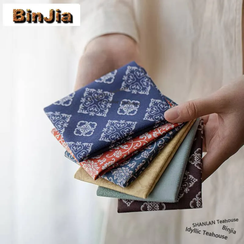 

Vintage Round Flowers Tea Napkins Tea Cloth Tea Mat Tea Teapot Cleaning Towel Heat Insulated Pad Tea Towell Tea Ceremony Craft