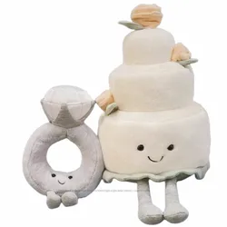 Funny Proposal Set Stuffed Cake Ring Shape Plush Toys Cute Ice Cream Snack Party Wedding Decor Special Gift For Kids Friends