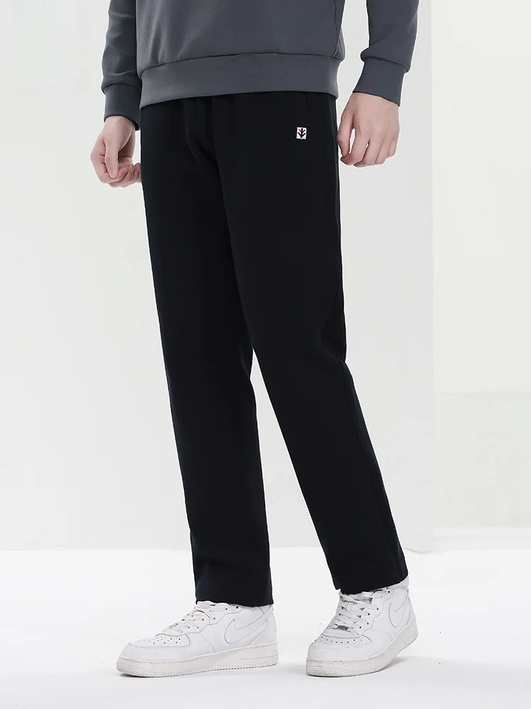 Bao Long Hu Men's Fashionable Casual Sports Straight Leg Pants European Cotton Spring Autumn Knitted Regular Thickness