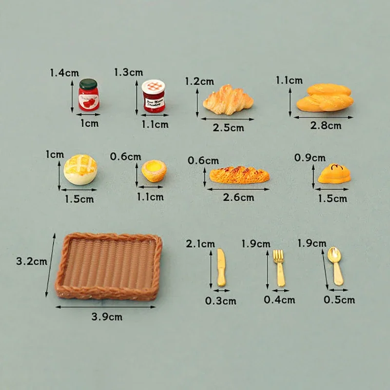 Decorazioni in miniatura per casa delle bambole, giocattolo per vassoio per torte da dessert alimentari, set di modelli da cucina, accessori per casa delle bambole