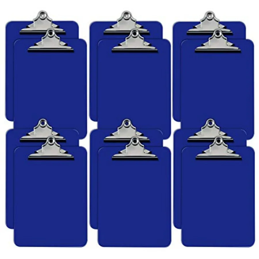 

Blue Plastic Clipboards 12 Pack Durable 12.5 x 9 Inch Standard Metal Clip Blue Set of 12