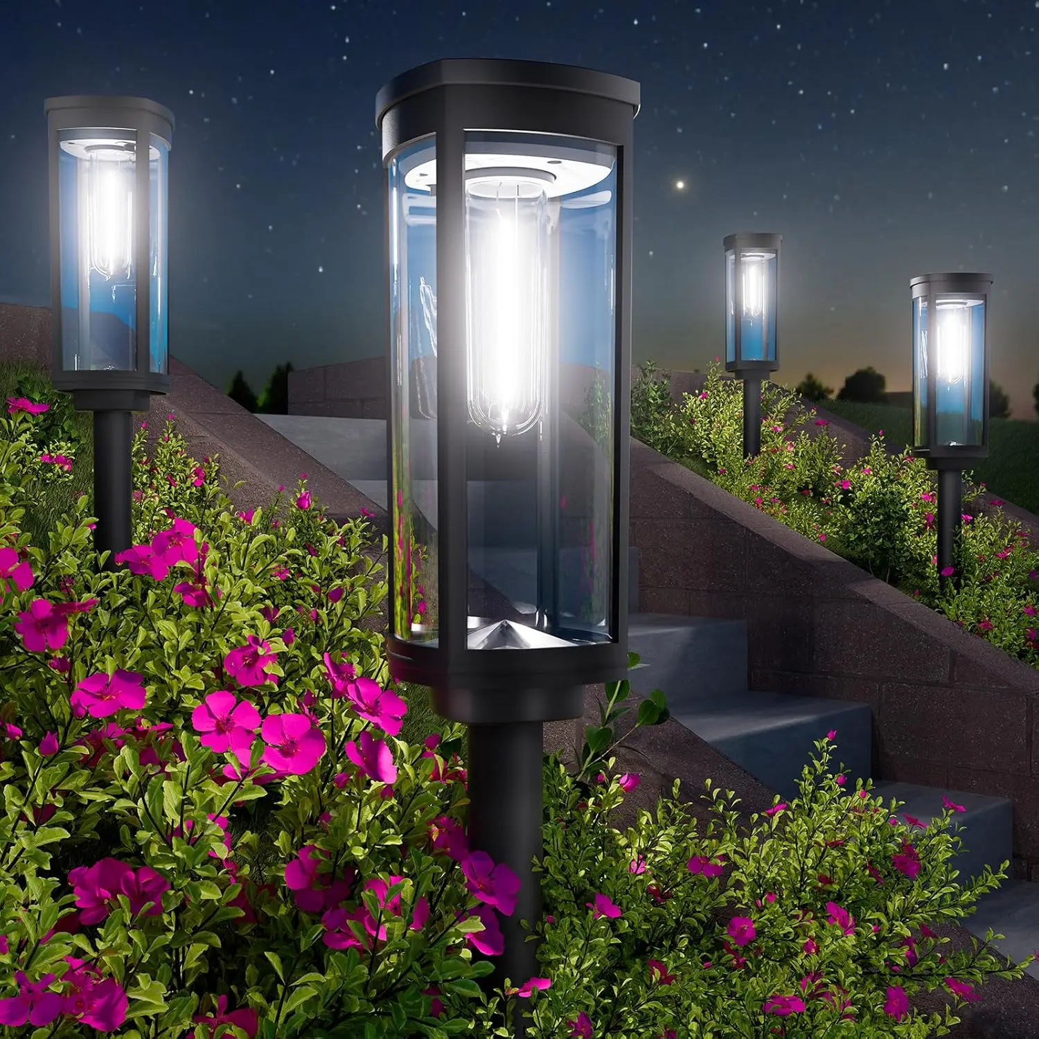 Security Lights Textured ABS 7in Angle Adjustable Dusk to Dawn Winter Purple