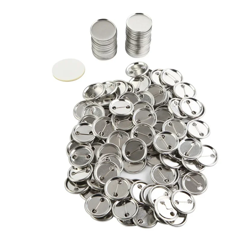 100Set Blank Badge Pin Button Maker Części do robienia 25mm 32mm 37mm 44mm 58mm DIY Button Making for Punch Press Machine