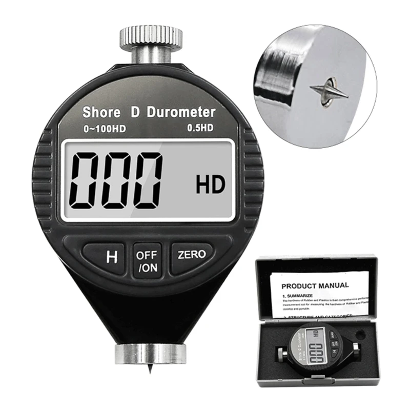 Portable Shore Digital Hardness Meter Durometer Hardness Tester with Large LCD Display for Tire Thermal-Plastic Flooring