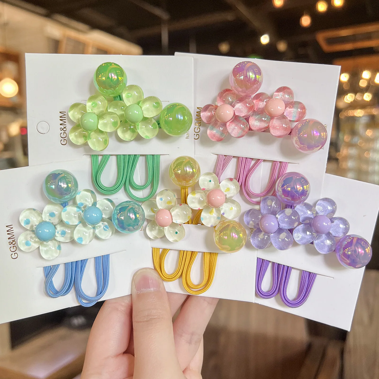 

2pcs/lot New Flower Girls Kids Elastic Hair Bands Lovely Princess Hair Accessories Children Hair Ties Baby Headwear