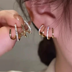 2022 New Crystal Flower Drop Earrings for Women Fashion Jewelry Gold Colour Rhinestones Earrings Gift for Party Best Friend