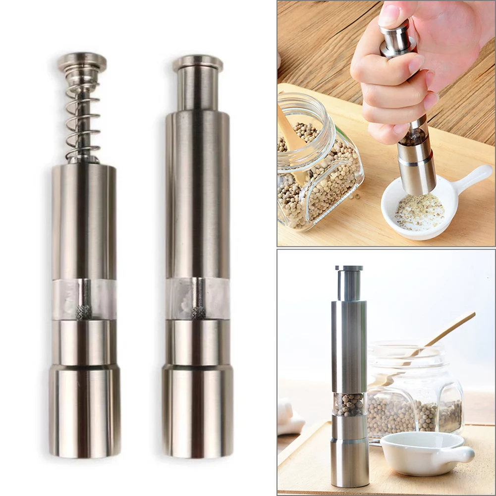 

1PC Manual Stainless Steel Kitchen Accessories Seasoning Grinding Pepper Mill Salt Pepper Spice Sauce Grinder