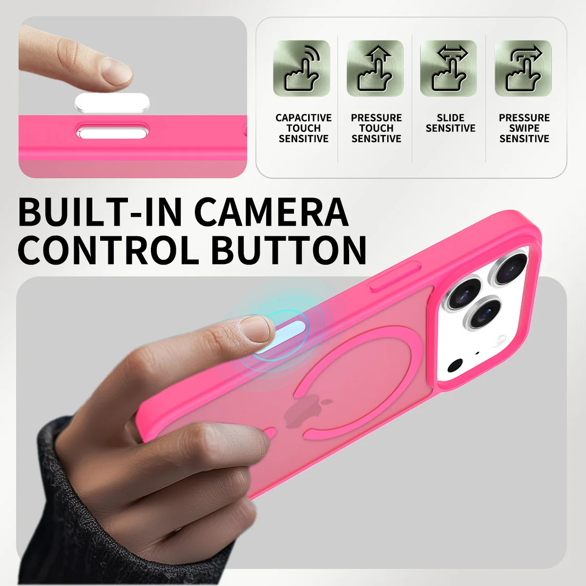 حافظة هاتف شحن لاسلكية مغناطيسية فاخرة لهاتف آيفون 17 إير 16 15 14 13 12 برو ماكس لون الحلوى حافظة ملمس الجلد