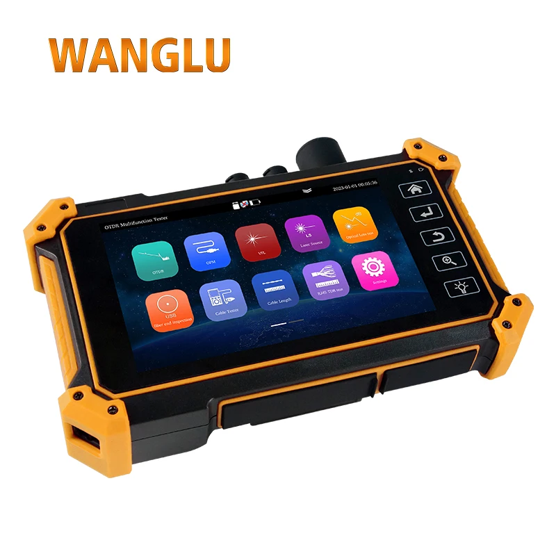 WANGLU 5.55 inch screen OTDR fiber tester/OPM/VFL/LS/RJ45 TDR/UTP Cable tester in one optical fiber tester