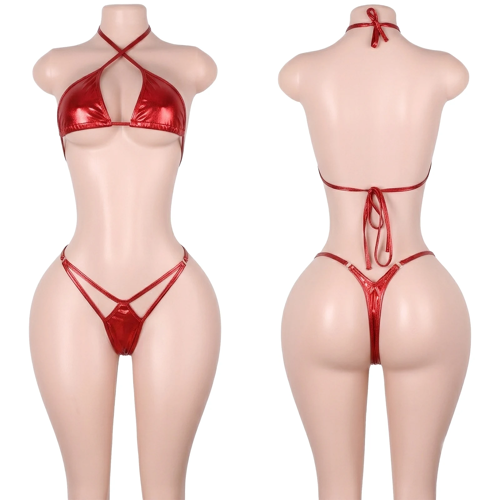 OEM Custom Design Exotic Dance Wear Crystal Chain Two-Piece Rompers Sets G-String Striptease Dancer Costumes Performance