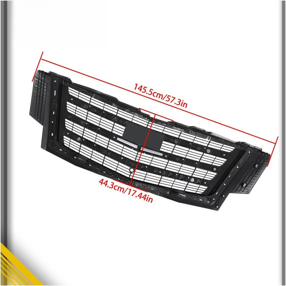 Front Bumper Grille Painted Silvery Grey Plastic For Cadillac Escalade 2015-20