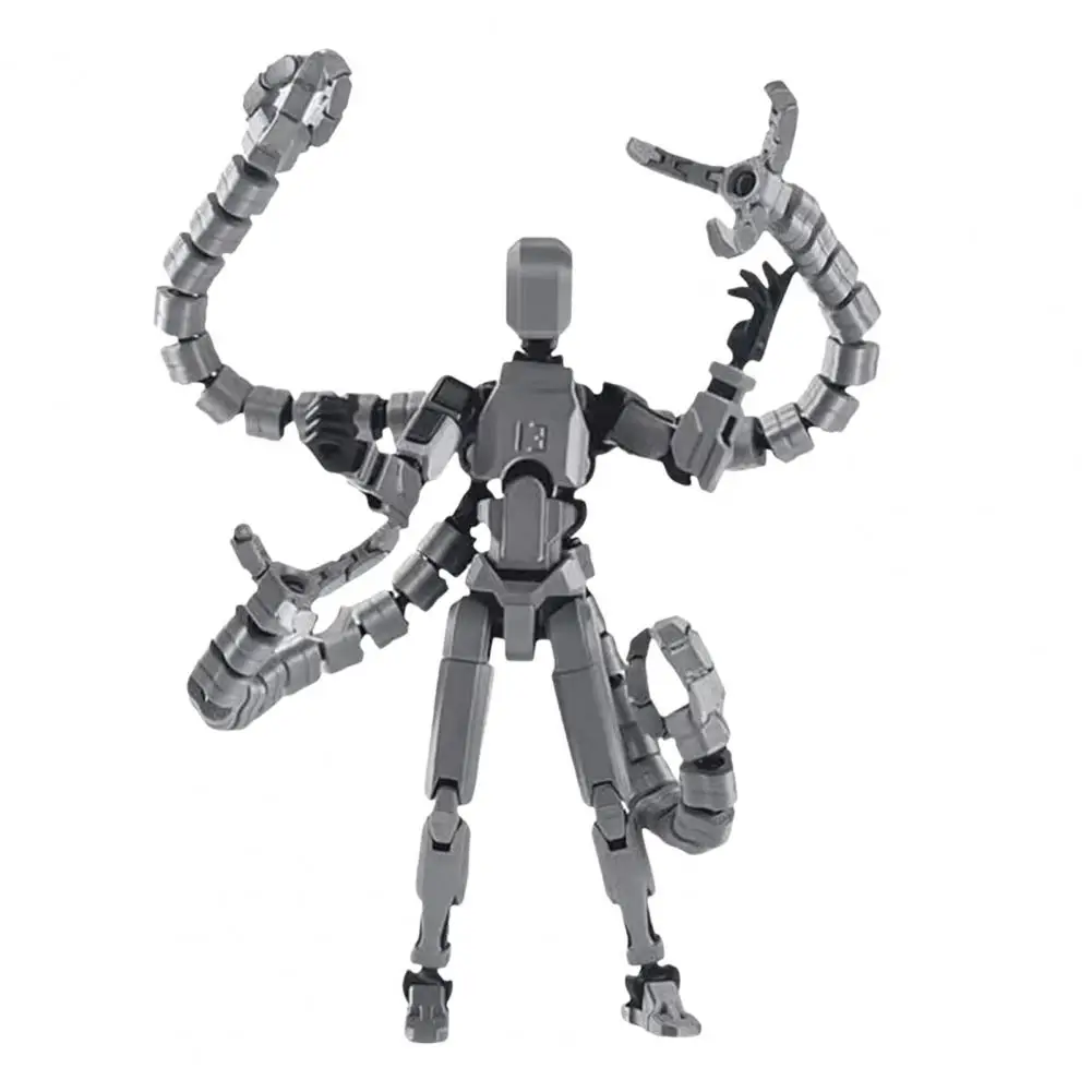 3d Printed Action Figure 3d Printed Robot Action Figure with Long Tentacles Movable Joints Stress Relief Toy for Articulated