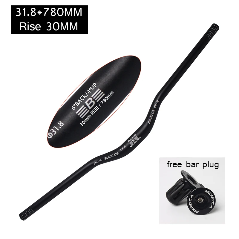 BUCKLOS 25.4mm 31.8mm Fiets Riser Stuur 620/660/720/780mm Fiets Zwaluw Stuur Ultralight M Type MTB BMX Handvat Bar