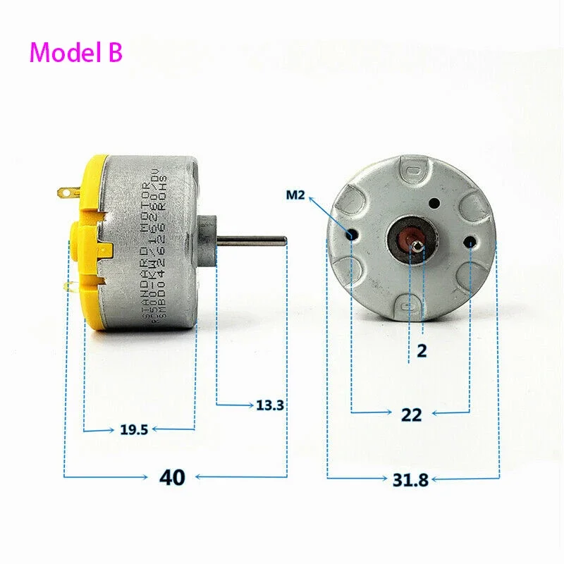 RF-500TB-12560/RC500-KW/16260 Silnik DC 12V Mikrookrągły silnik wrzecionowy o średnicy 32 mm Długi wał