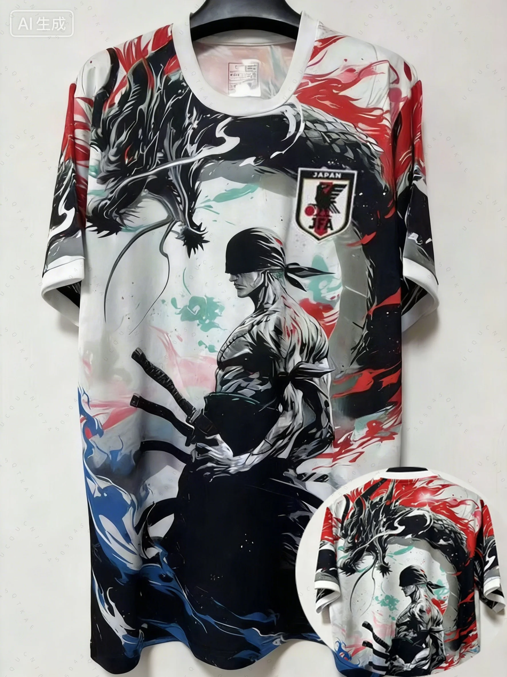 Camisetas de Fútbol con Estampado 3D de One Piece Zoro Samurai Dragon, Estilo Manga Japonés, para Adultos y Niños, Kits Especiales Unisex para Fans