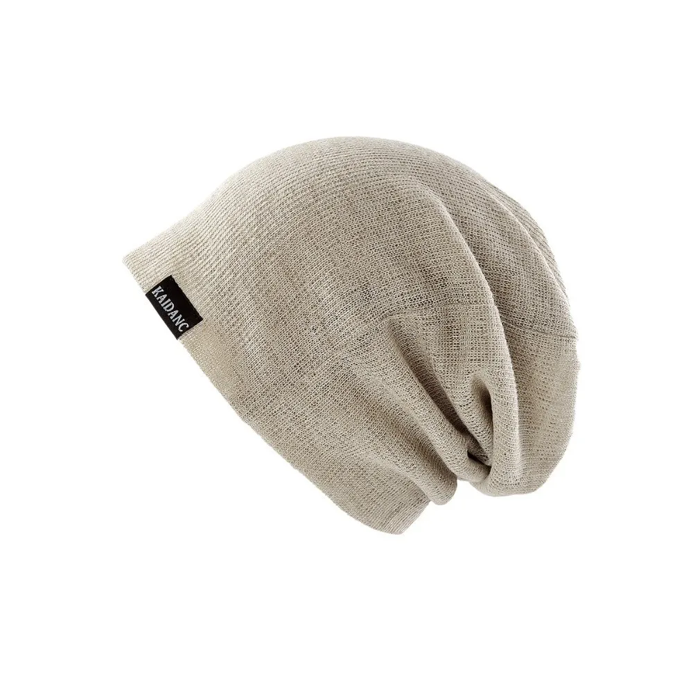 

Тонкая дышащая шапка-пуловер из полиэстера, двухслойная мягкая вязаная уличная мешковатая тюбетейка, теплая однотонная модная шапка Баотоу