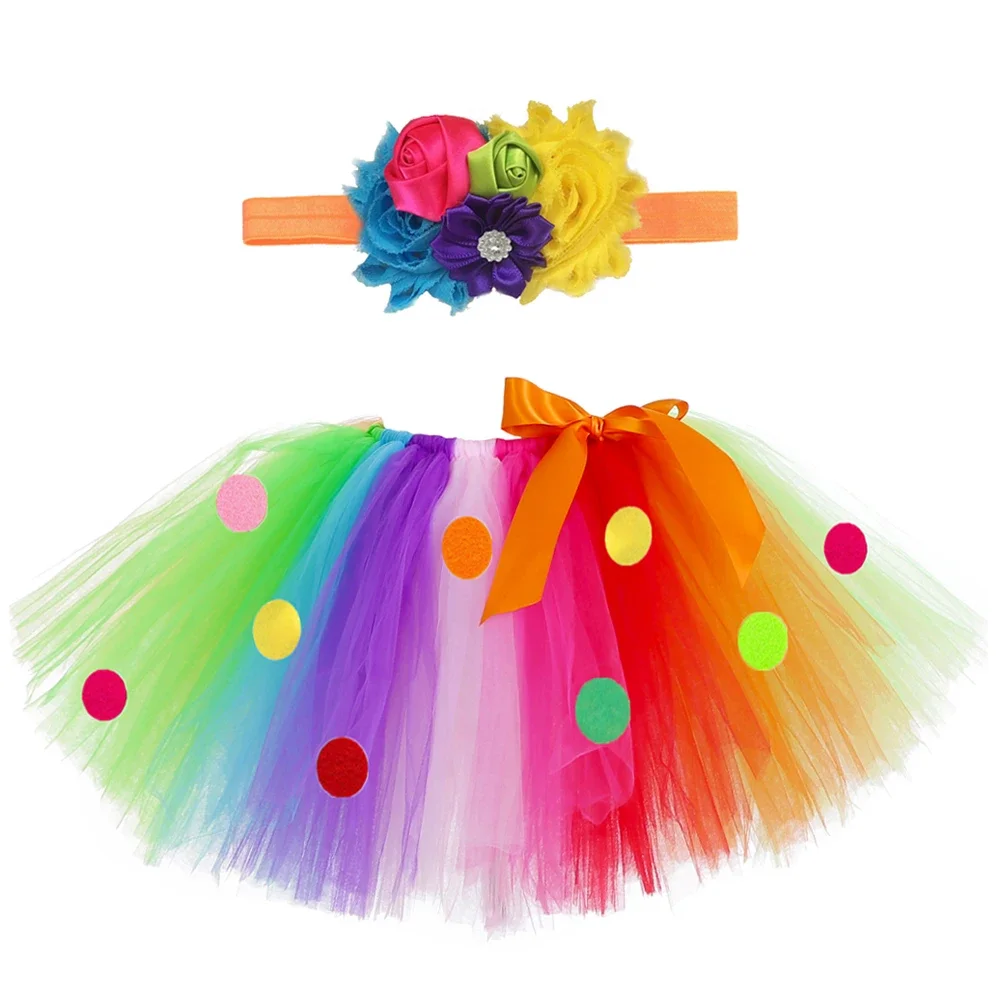 Baby Girls Colored Lollipop Dress Up Rainbow Candy Tutu Skirt for Costumes for Kids Toddler New Year Outfit Birthday Party Tutus