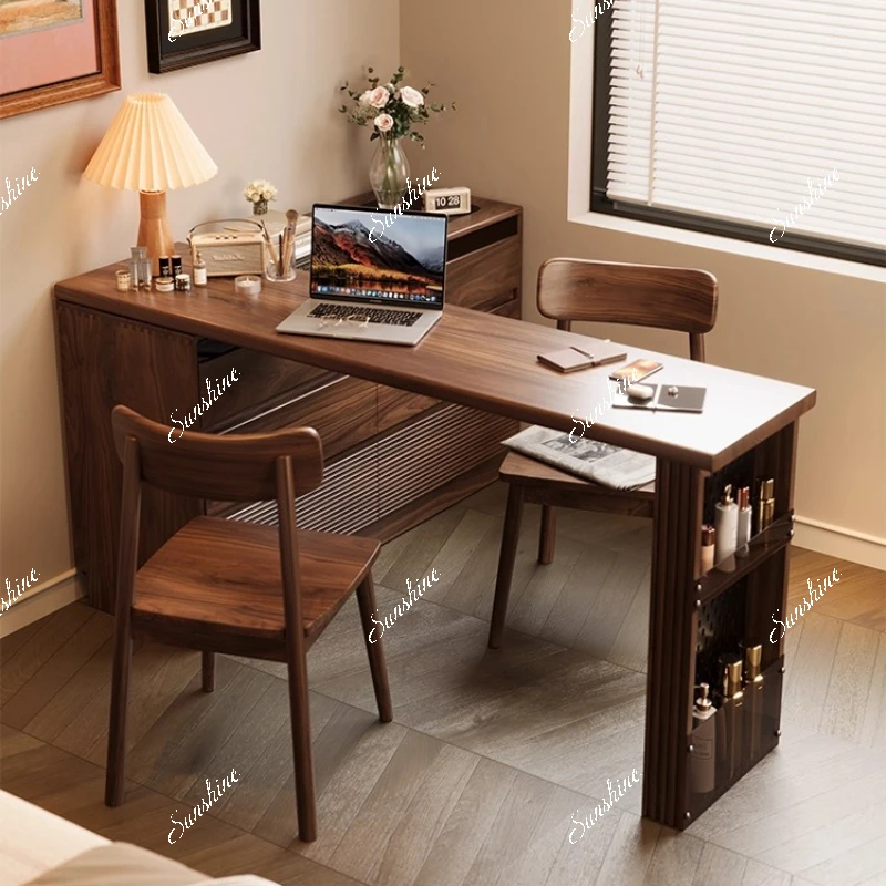 

North American black walnut solid wood cosmetic table storage bedside cabinet