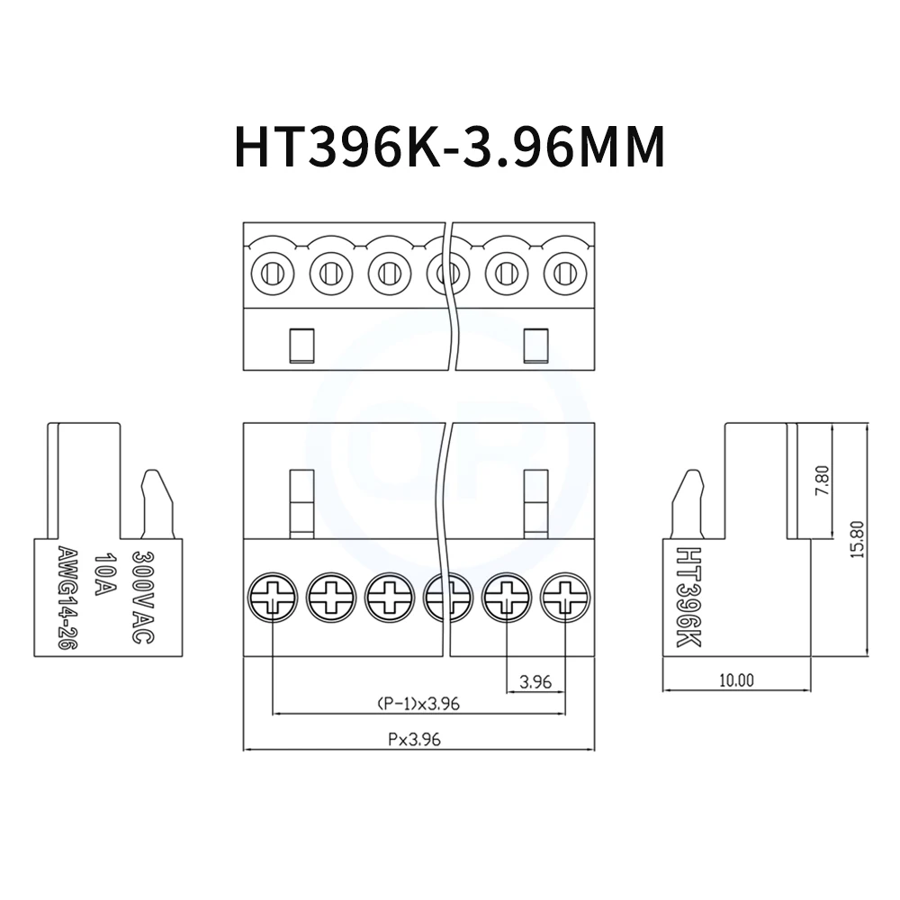 (10 pcs) HT396K HT396V HT396R 3.96MM Orange/Green Wiring Terminal Plug PCB Plug/Right Angle/Straight Pin Connector 396K / V / R