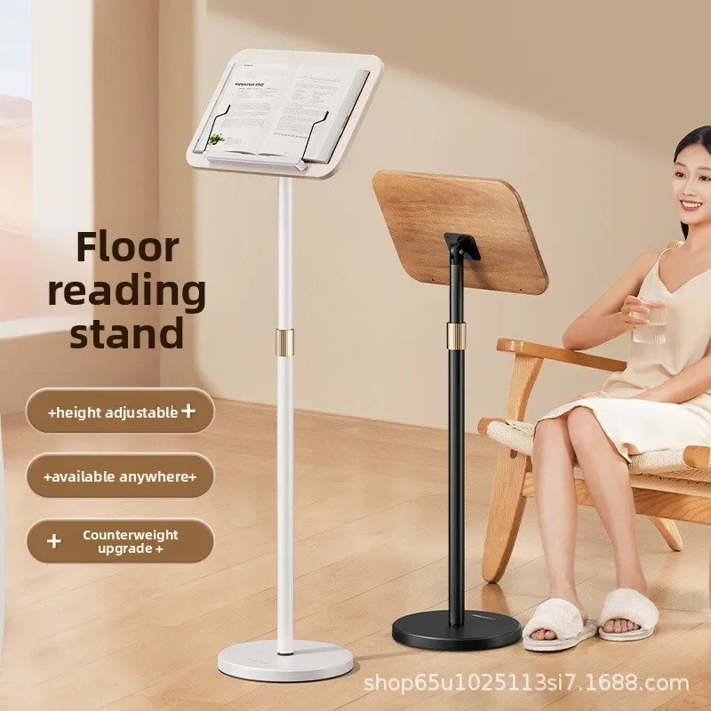 new Floor Reading Reading Painting Shelf Can Be Lifted and Lowered Multi-functional Bookshelf Solid Wood Book Holder