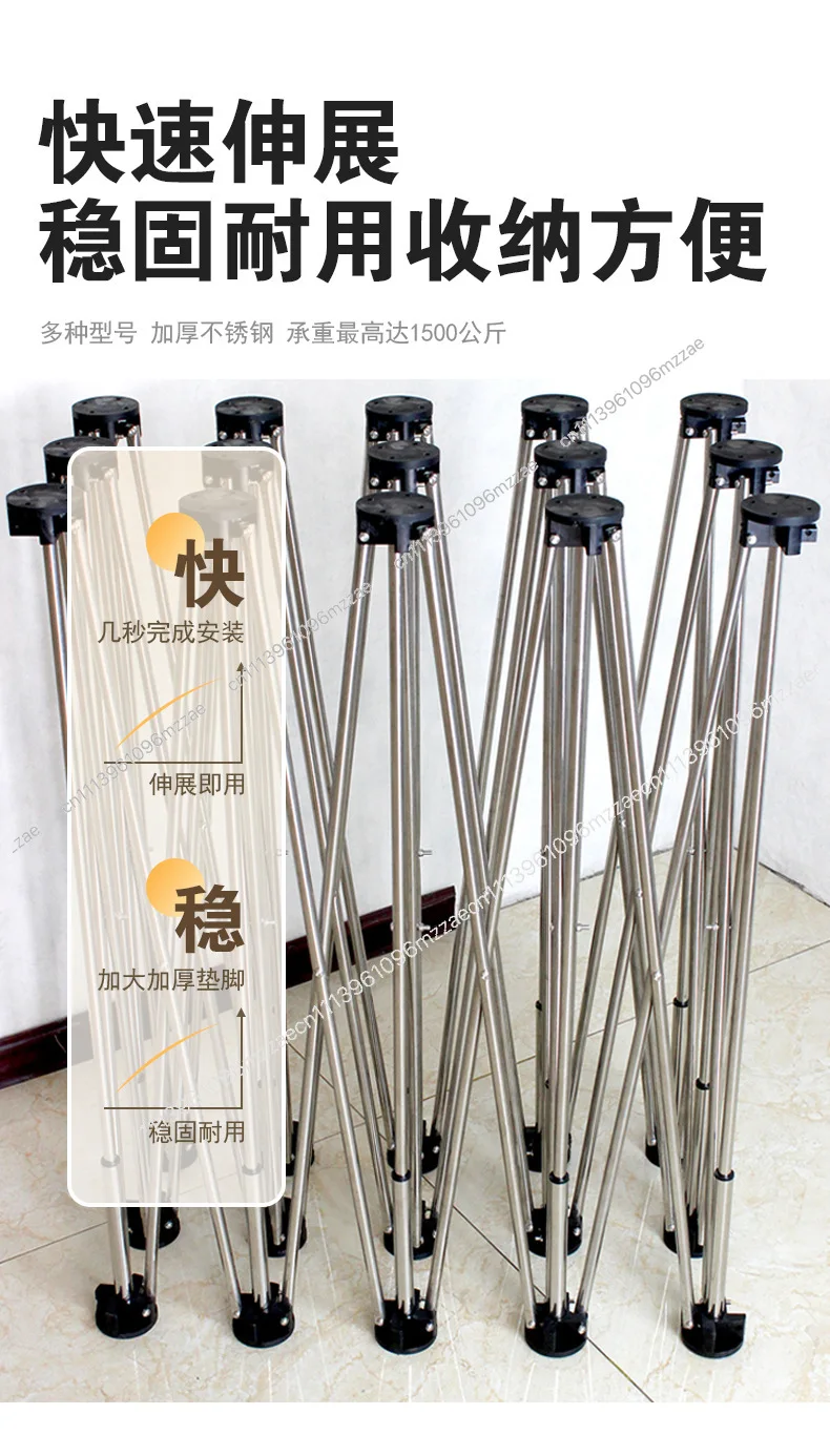 

Stainless Steel Folding Workbench Telescopic Legs Foldable Table for Woodworking Outdoor Stall