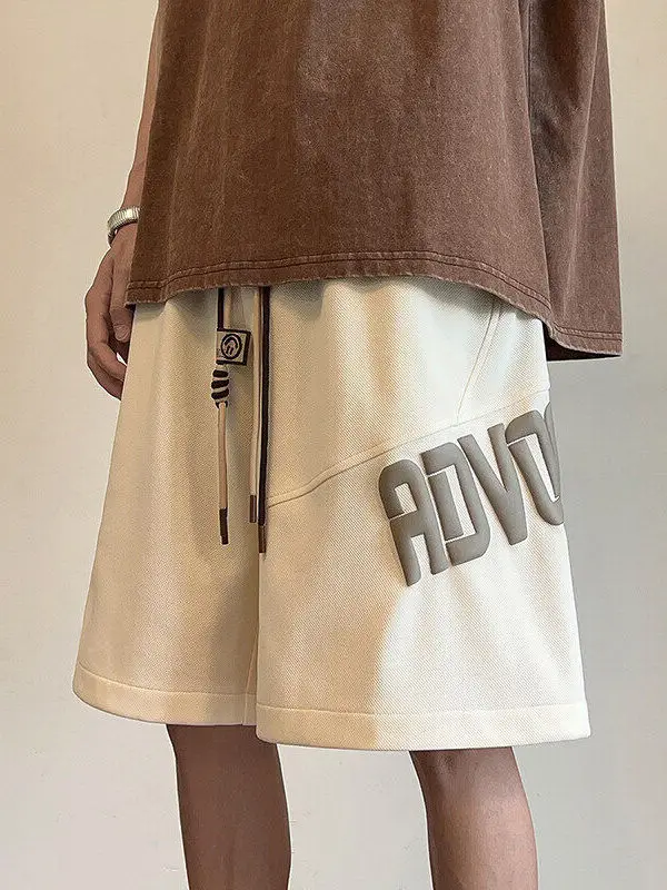 

American Sle Spor Casual orts Men Summer Outdoor Wear Thin Trendy Brand Five-Point Mid-Pants Loose Straight Baskeall ...