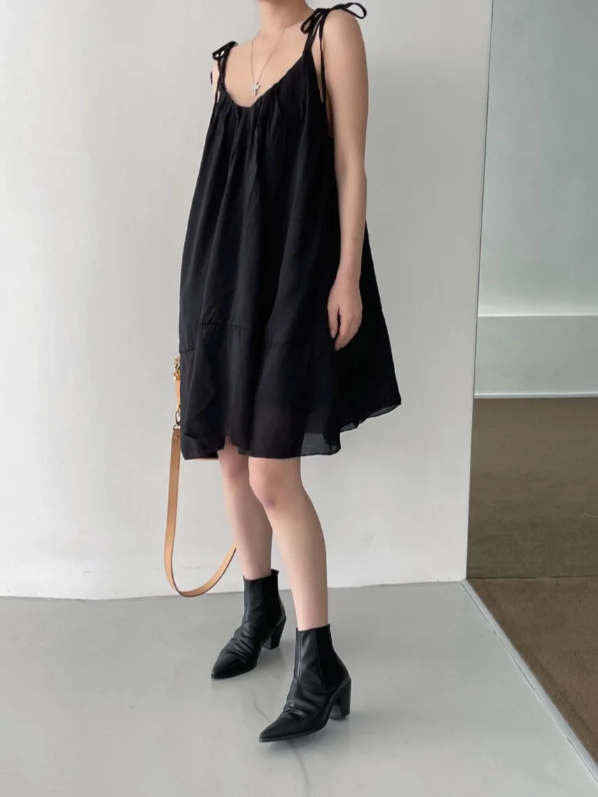 Sexy Bal Strap Dr Summer Vaion Sle Chic Halflange A-lijn Midi Dr Polyestervezel Svel Pure Color